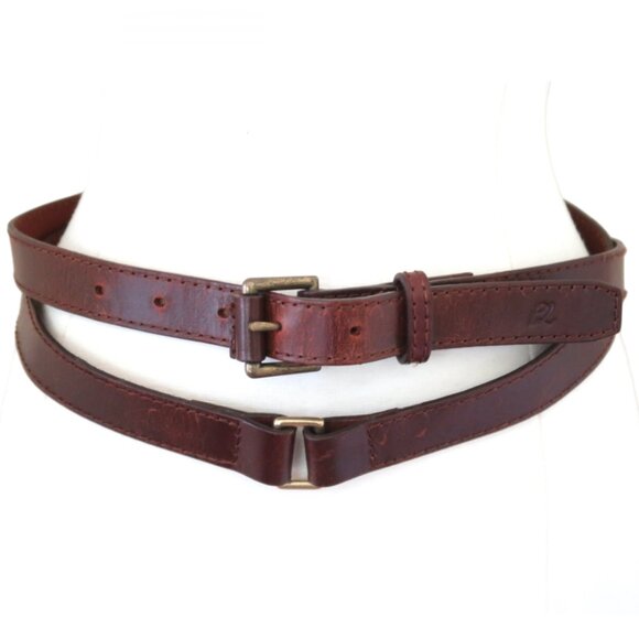 ALLSAINTS WOMENS PYRAMID STUD BELT BROWN LEATHER WITH GOLD SIZE SMALL NWOT ALLSAINTS WOMENS PYRAMID STUD BELT BROWN LEATHER WITH GOLD  main image 4
